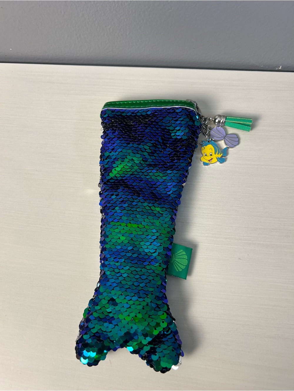 Disney Reversible Sequin Mermaid Tail Pencil Case - Blue/Green